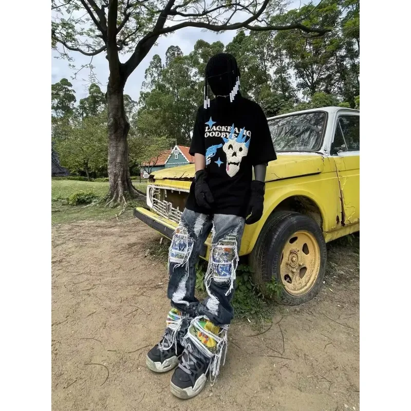 OG96 LAB Jeans Unisex White Gray-4