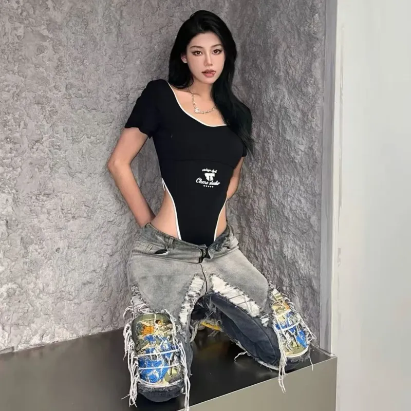 OG96 LAB Jeans Unisex White Gray-4