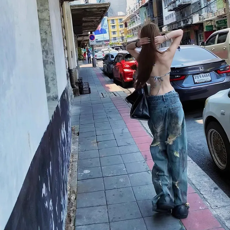 OG96 LAB Jeans Unisex Luxury Streetwear 💞 Blue 💞-4