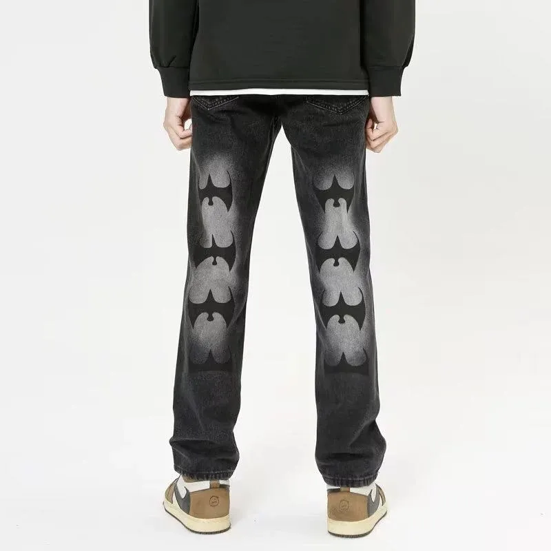 OG96 LAB Jeans Unisex Embroidery Black Gray 💞-3
