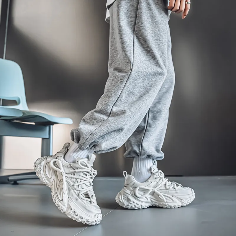 Budding Bear Slip Resistant, Abrasion Resistant, Breathable, Height Increasing Low Top Chunky Sneakers Men's-2