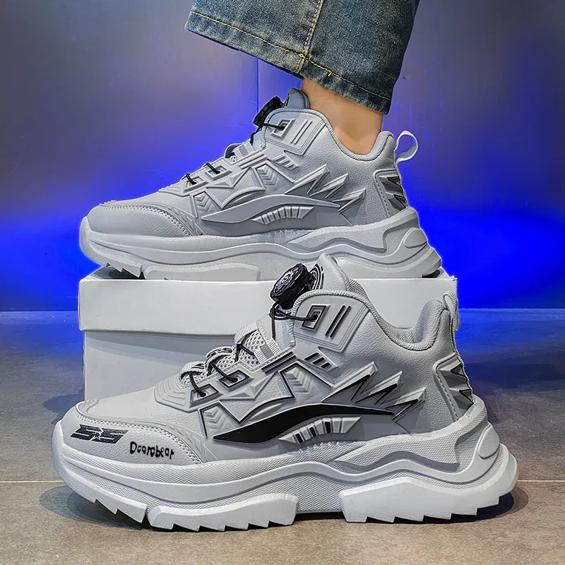 Budding Bear Slip Resistant, Abrasion Resistant, Lightweight, Height Increasing Low Top Chunky Sneakers Men's-7