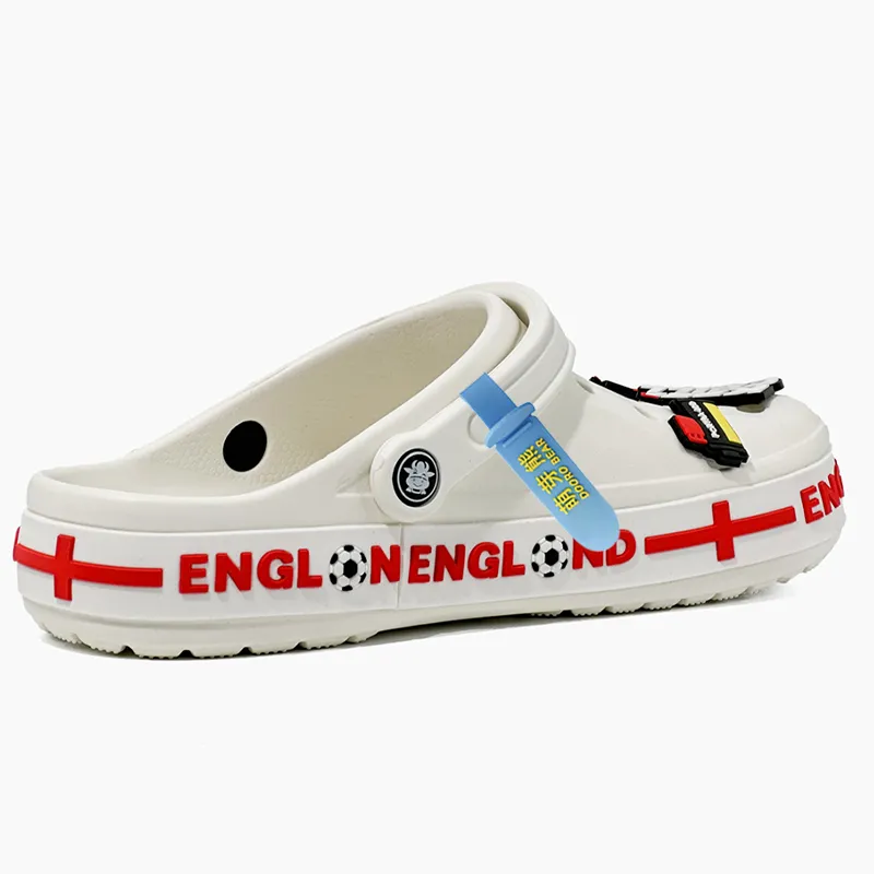 Budding Bear Clogs Men's White Red-2
