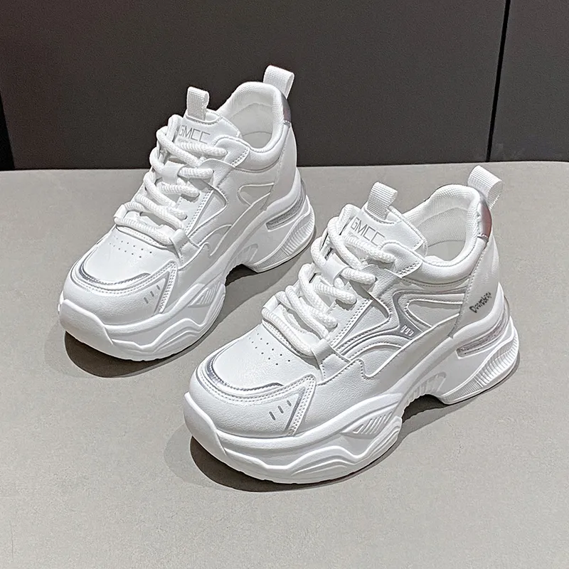 Budding Bear Anti Slip Wear Resistant Breathable Lightweight Height Increasing Low Top Chunky Sneakers Women's-5