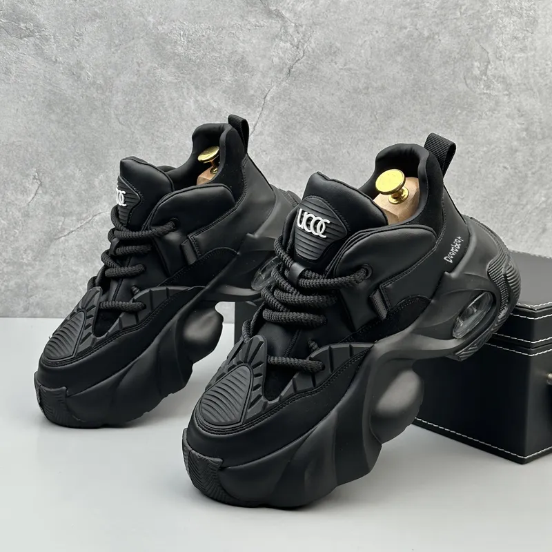 Budding Bear Height Increasing Abrasion Resistant Breathable Slip Resistant Low Top Chunky Sneakers Men's-4