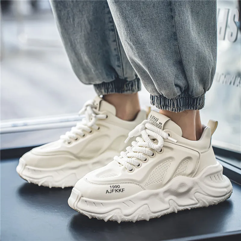 Budding Bear Anti-Slip And Wear-Resistant Lightweight Height Increasing Coverage Low-Top Chunky Sneakers Men's-3