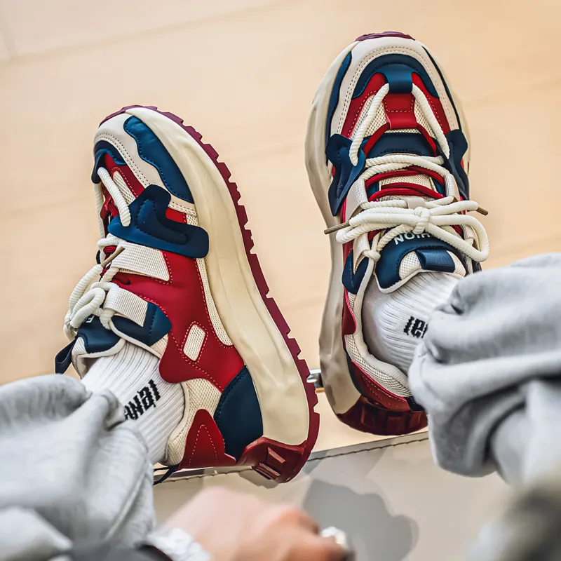 Budding Bear Slip Resistant, Abrasion Resistant, Lightweight, Height Increasing Low Top Chunky Sneakers Men's Box-2
