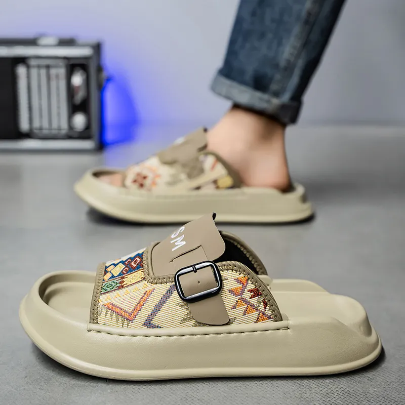 Budding Bear Slip Resistant Odor Resistant Abrasion Resistant Slide Slippers Men's-2