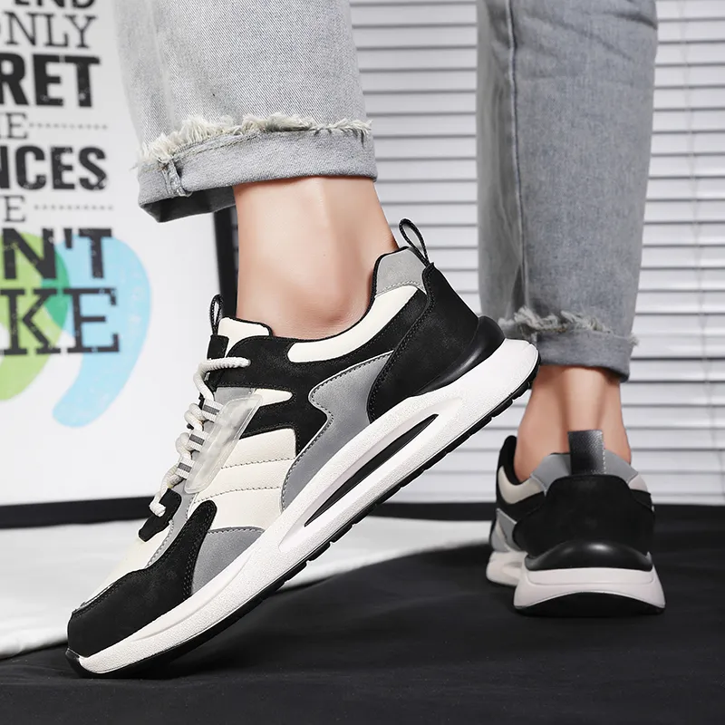 Budding Bear Height Increasing Wear Resistant Lightweight Breathable Slip Resistant Low Top Casual Shoes Men's-18