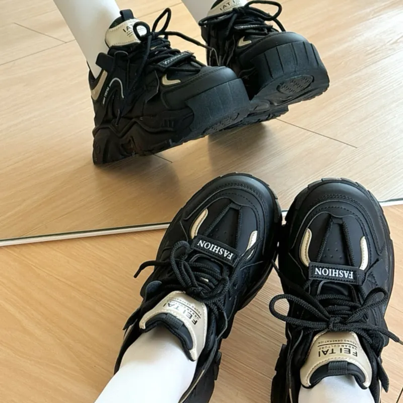 Budding Bear Anti Slip And Wear Resistant Height Increasing Low Top Chunky Sneakers Women's-4