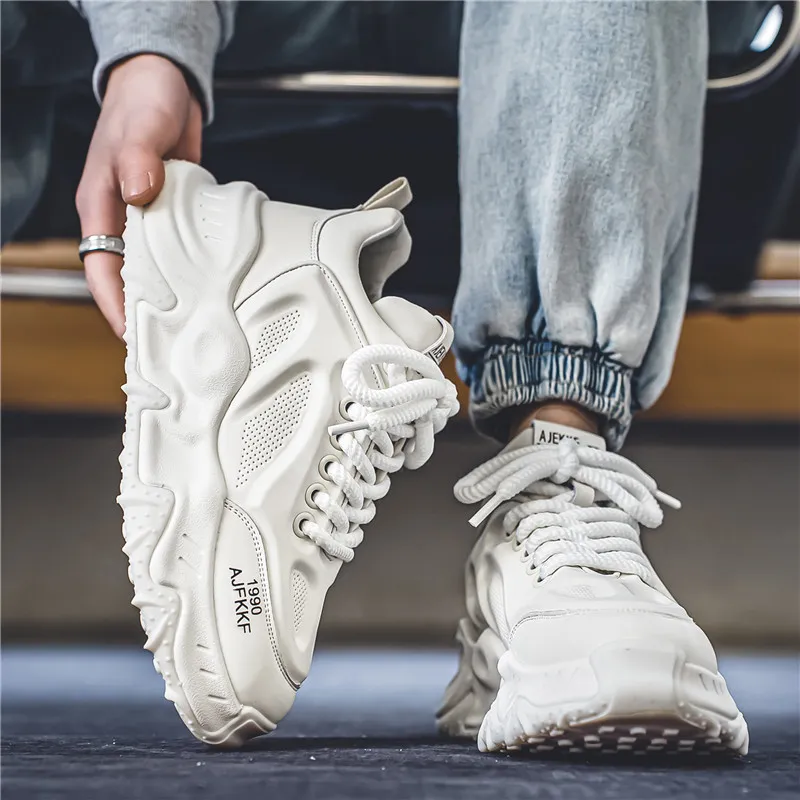 Budding Bear Anti-Slip And Wear-Resistant Lightweight Height Increasing Coverage Low-Top Chunky Sneakers Men's-2
