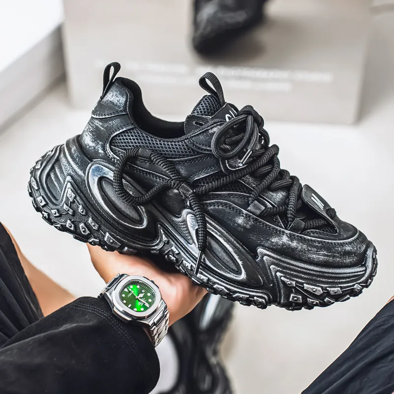Budding Bear Slip Resistant, Abrasion Resistant, Breathable, Height Increasing Low Top Chunky Sneakers Men's-9
