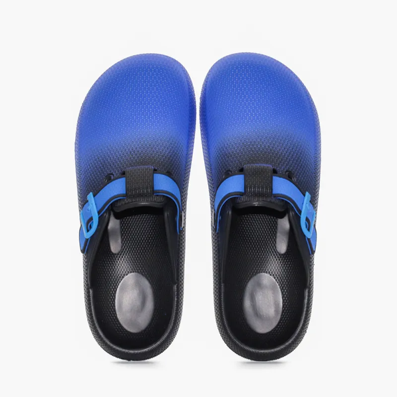 Budding Bear Slip Resistant Closed Toe Slippers Unisex Black Blue Gradient-2