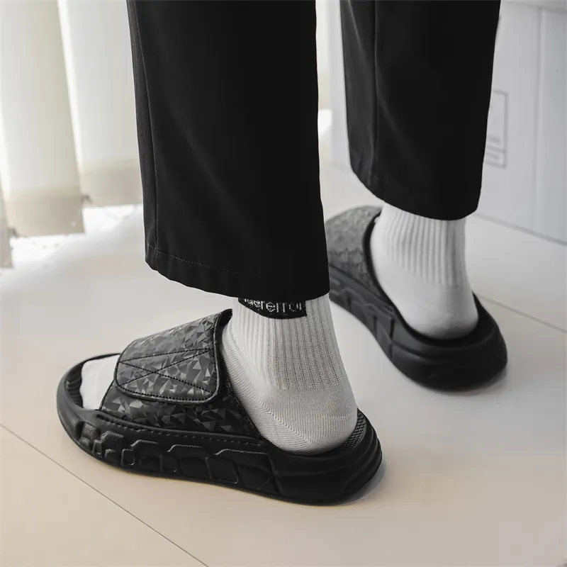 Budding Bear EVA Slip Resistant Abrasion Resistant Slide Slippers Men's Black-3