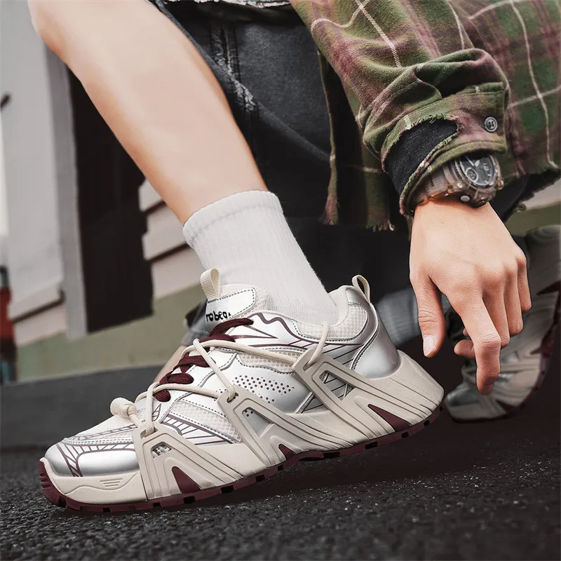 Budding Bear Anti Slip Wear Resistant Breathable Lightweight Height Increasing Low Top Chunky Sneakers Men's Box-4
