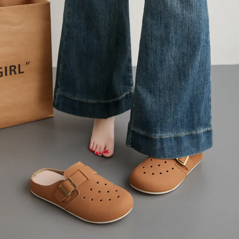 Budding Bear Rubber Sole Abrasion Resistant Slip Resistant Closed Toe Slippers Women's-7