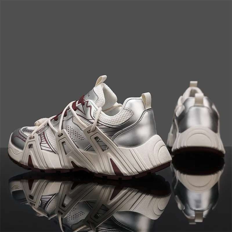 Budding Bear Anti Slip Wear Resistant Breathable Lightweight Height Increasing Low Top Chunky Sneakers Men's Box-3