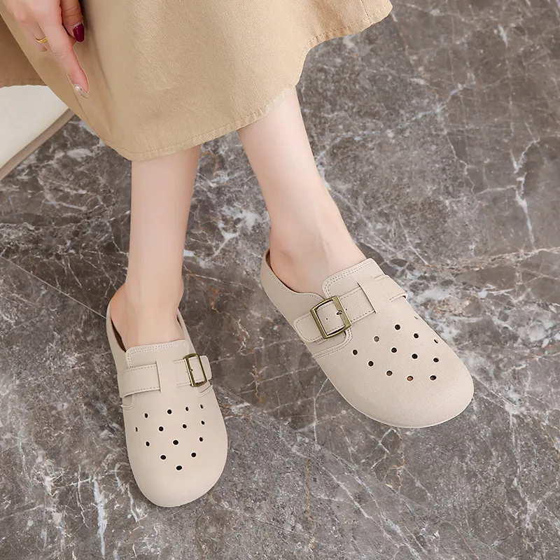 Budding Bear Rubber Sole Abrasion Resistant Slip Resistant Closed Toe Slippers Women's-2