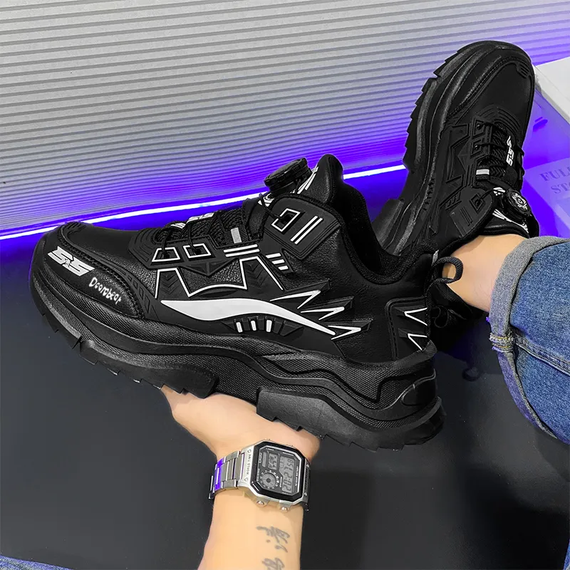 Budding Bear Slip Resistant, Abrasion Resistant, Lightweight, Height Increasing Low Top Chunky Sneakers Men's-10