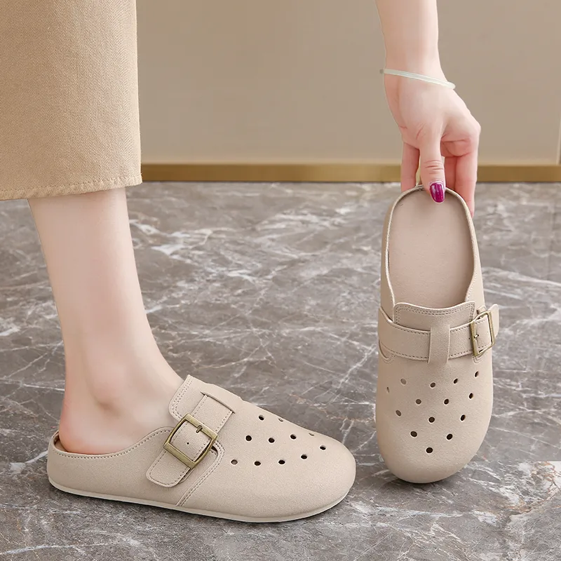 Budding Bear Rubber Sole Abrasion Resistant Slip Resistant Closed Toe Slippers Women's-1
