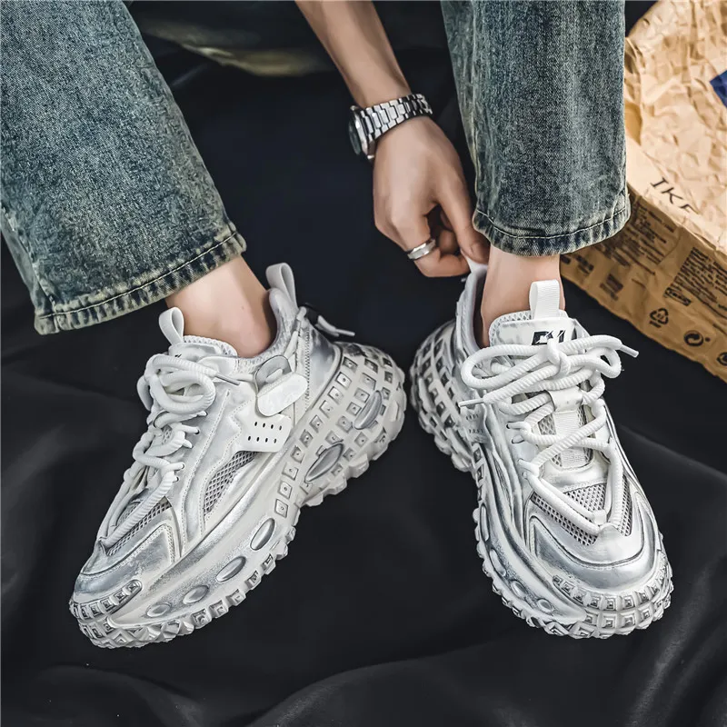 Budding Bear Height Increasing Abrasion Resistant Lightweight Breathable Slip Resistant Low Top Chunky Sneakers Unisex-26