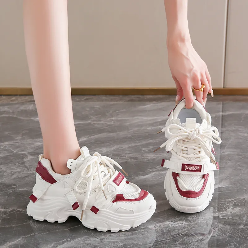 Budding Bear Anti Slip And Wear Resistant Height Increasing Low Top Chunky Sneakers Women's-2