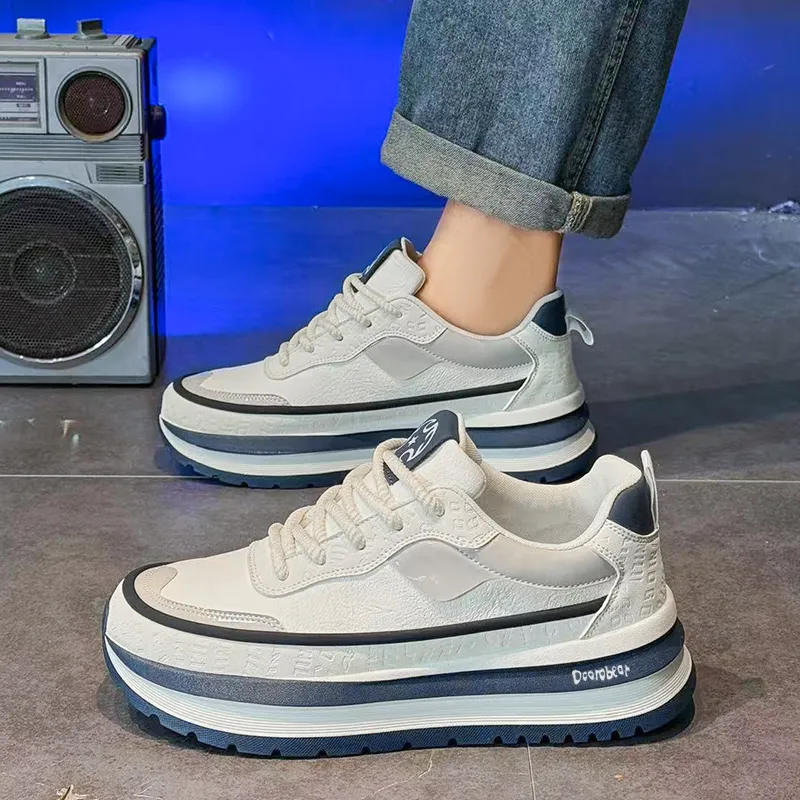 Budding Bear Slip Resistant, Abrasion Resistant, Lightweight, Height Increasing, Rebound Low Top Casual Shoes Men's-5