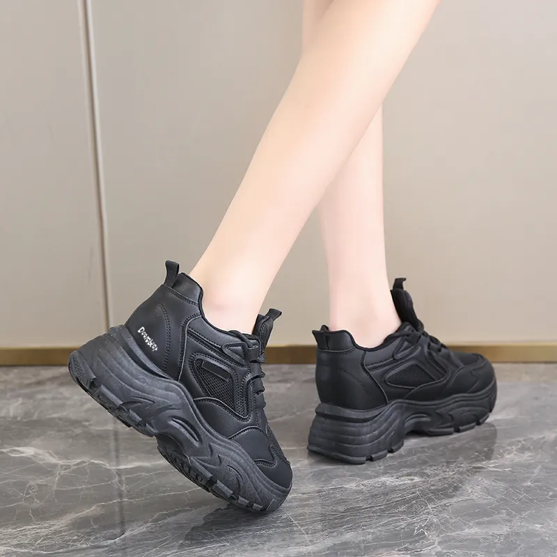 Budding Bear Anti Slip Wear Resistant Breathable Lightweight Height Increasing Low Top Chunky Sneakers Women's-9