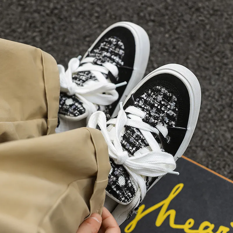 Budding Bear Height Increasing Abrasion Resistant Breathable Slip Resistant Low Top Skateboard Shoes Unisex-10