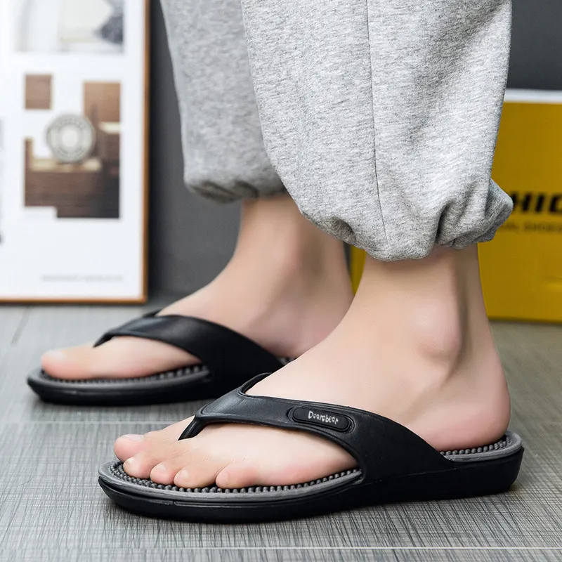 Budding Bear Rubber Sole Odor Resistant Abrasion Resistant Slip Resistant Flip Flops Men's-2