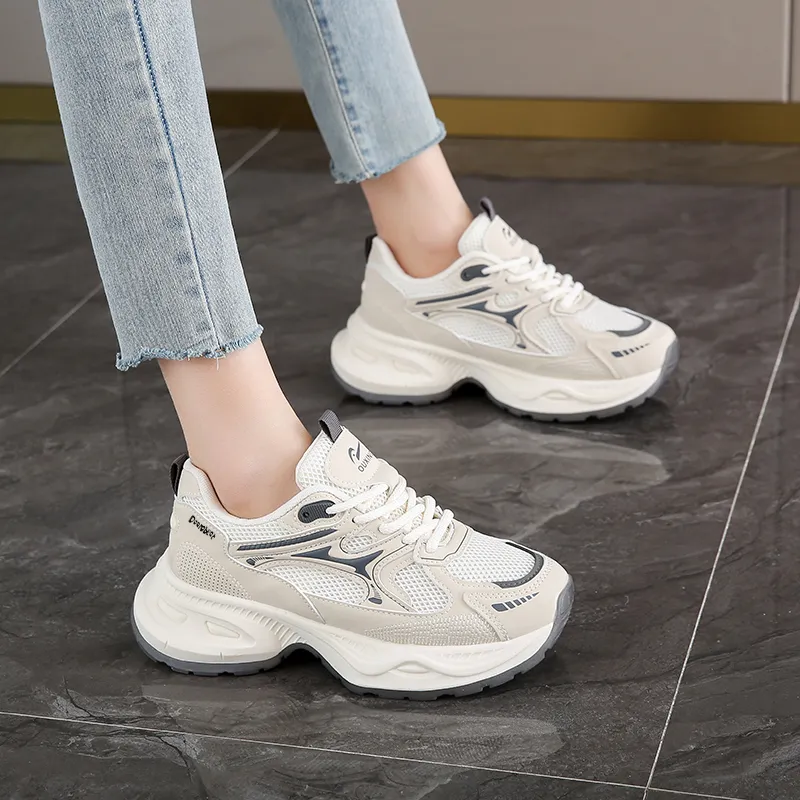 Budding Bear Height Increasing Abrasion Resistant Lightweight Breathable Slip Resistant Low Top Chunky Sneakers Women's-13