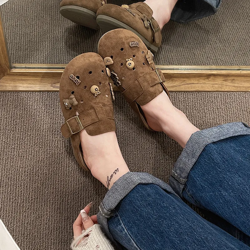 Budding Bear Abrasion Resistant Slip Resistant Wrap toe Slippers Women's-3