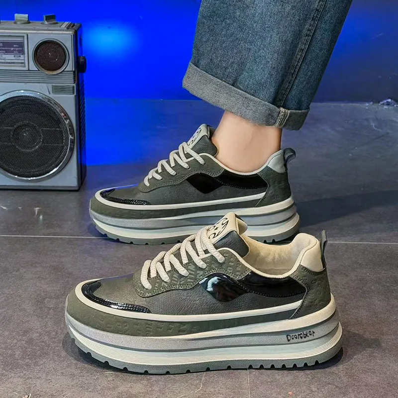 Budding Bear Slip Resistant, Abrasion Resistant, Lightweight, Height Increasing, Rebound Low Top Casual Shoes Men's-19