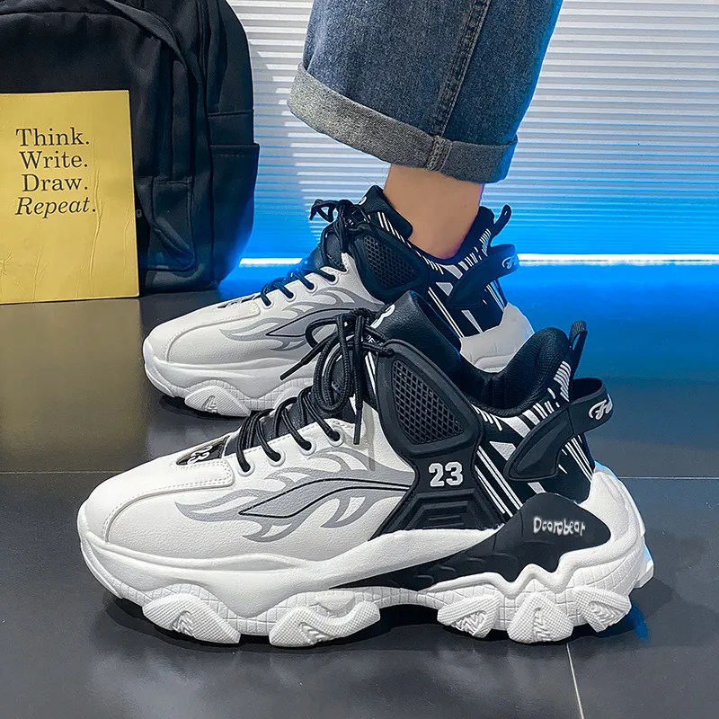Budding Bear Anti Slip And Wear Resistant Lightweight Height Increasing Coverage Low Top Chunky Sneakers Men's-7