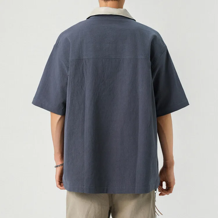 WELTER EXPERIMENT Polo Style Top Unisex Smoke Blue-16