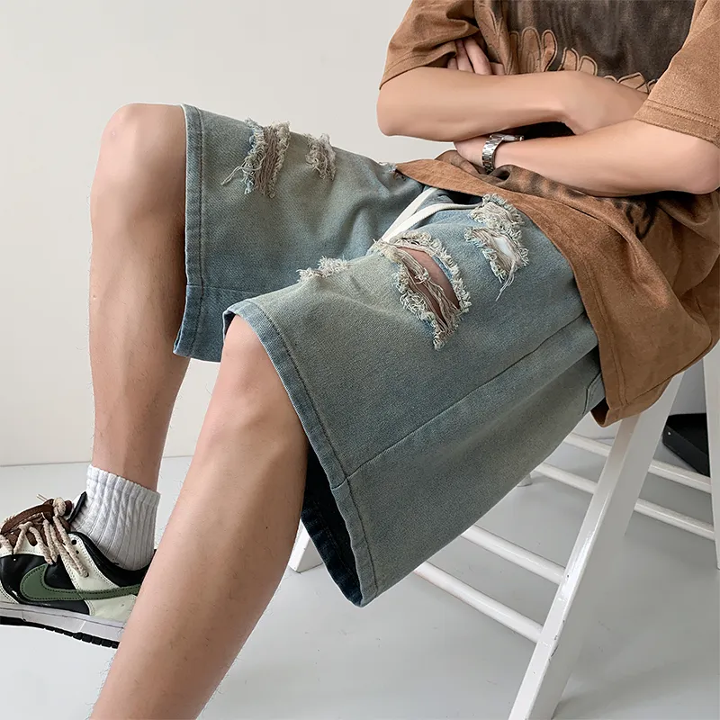 KEIRANDUN Denim Shorts Unisex-11