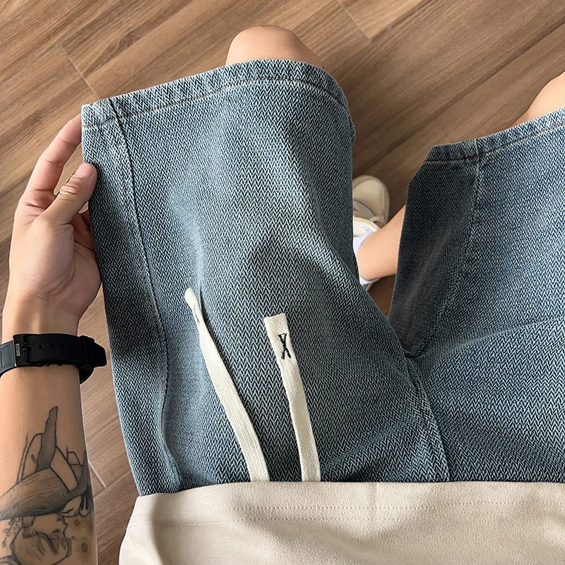 KEIRANDUN Denim Shorts Men-5