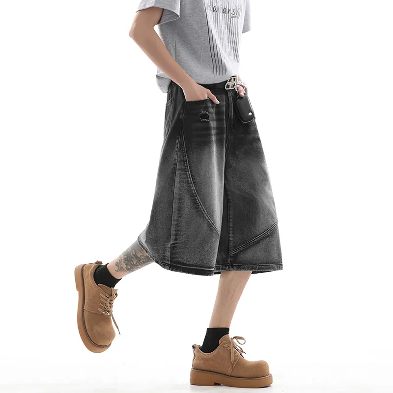 KEIRANDUN Denim Shorts Unisex-3