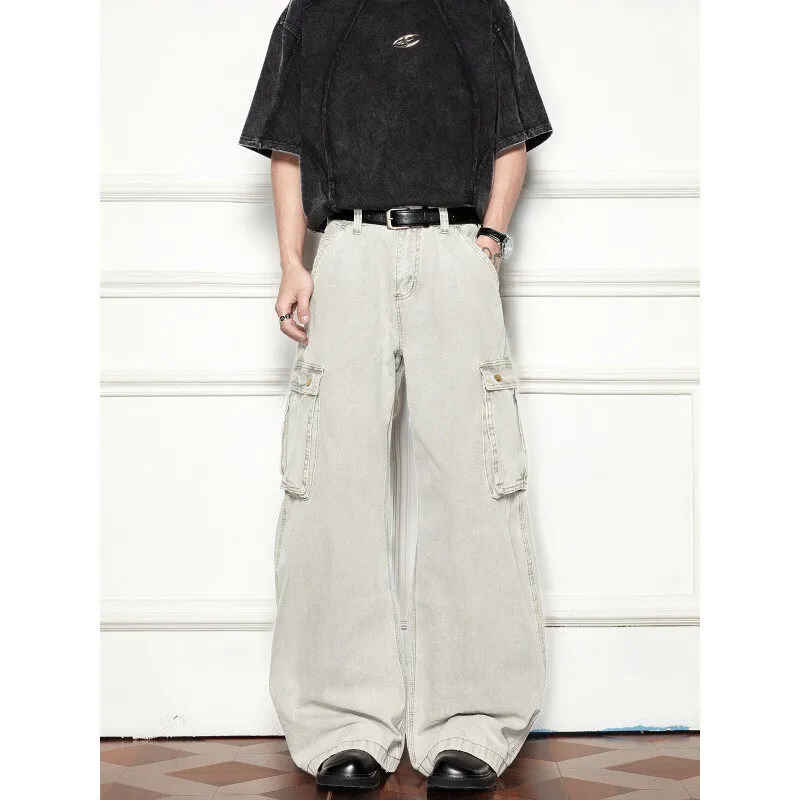KEIRANDUN Jeans Unisex Gray-3