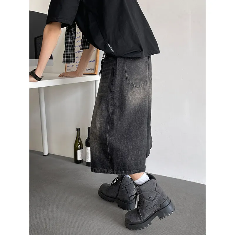 KEIRANDUN Denim Shorts Unisex-11