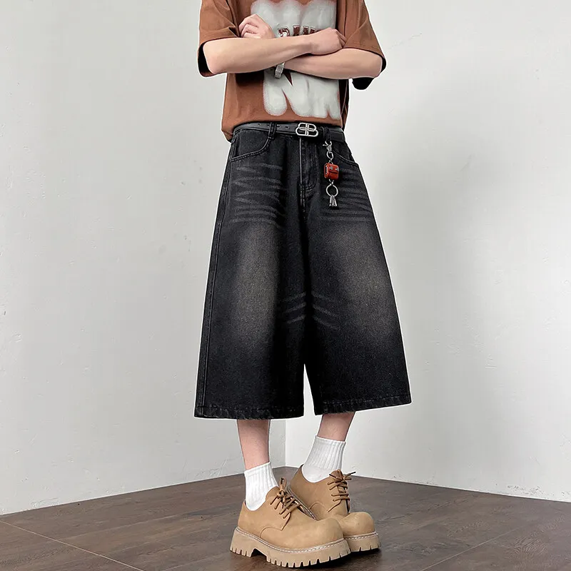 KEIRANDUN Denim Shorts Unisex-5