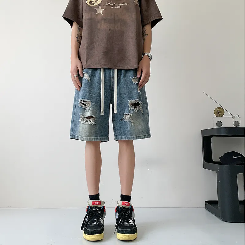 KEIRANDUN Denim Shorts Unisex-3