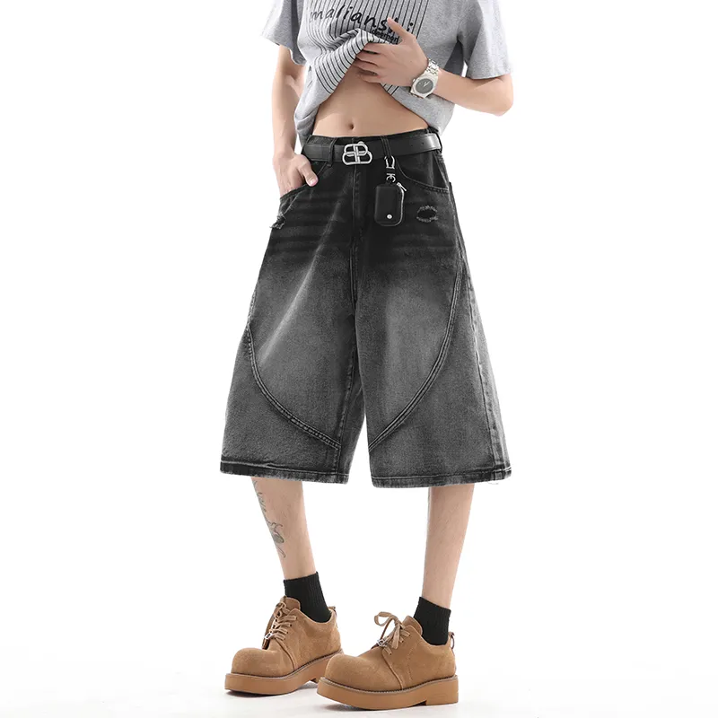 KEIRANDUN Denim Shorts Unisex-2