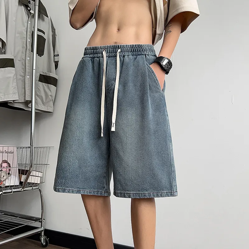 KEIRANDUN Denim Shorts Men-6