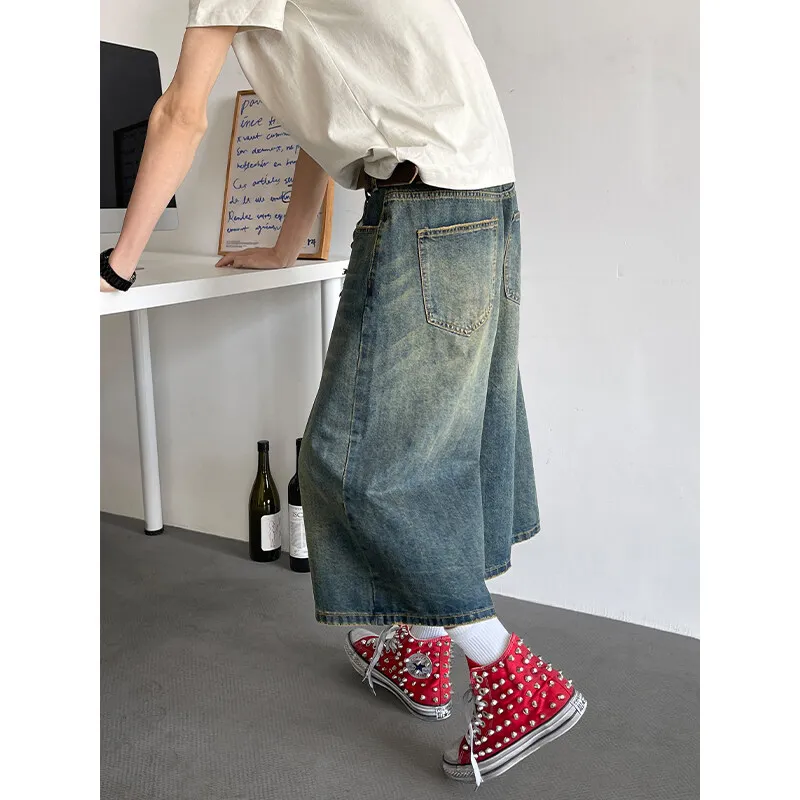 KEIRANDUN Denim Shorts Unisex-2