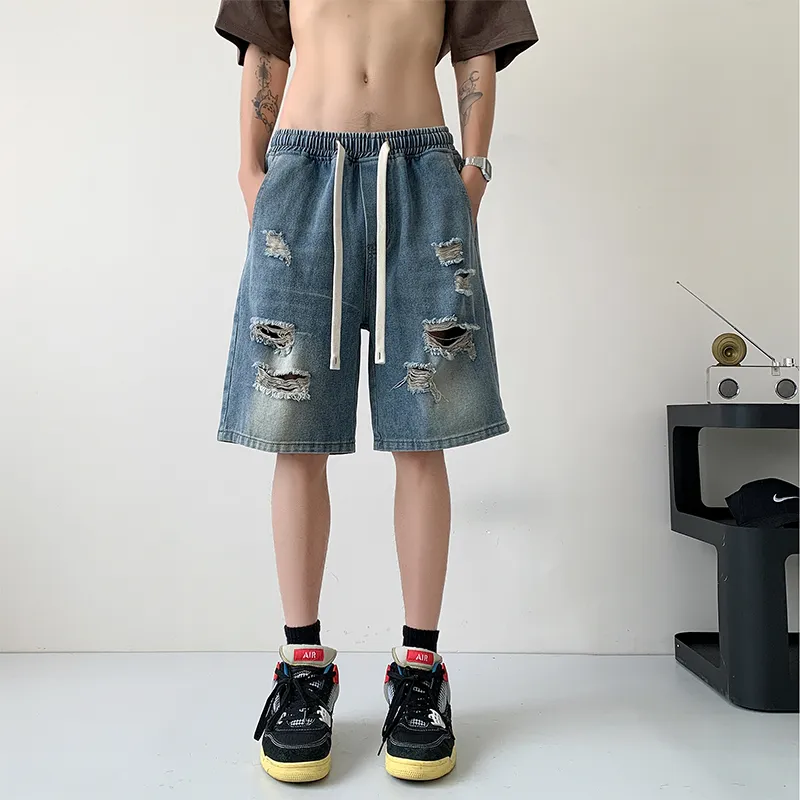 KEIRANDUN Denim Shorts Unisex-4