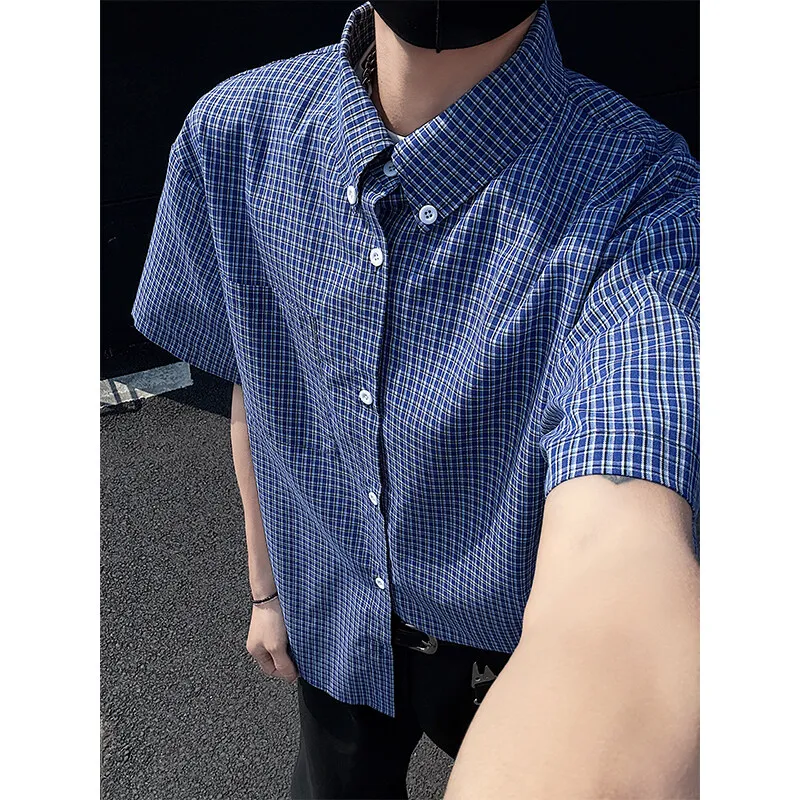 TESTUNG Shirt Unisex Blue Plaid Element-1