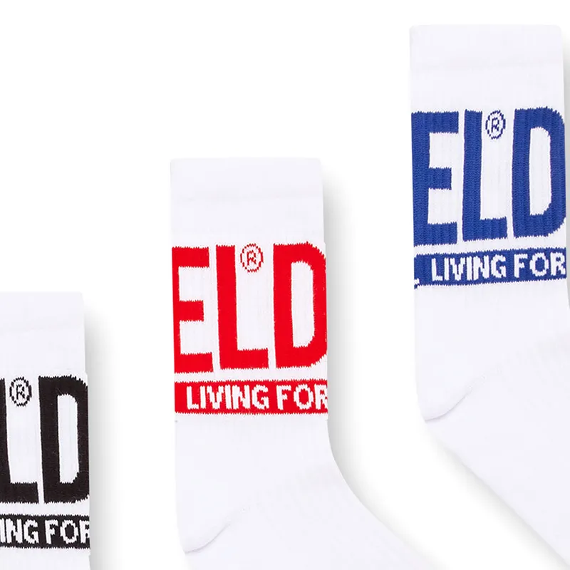 DIESEL Mid Calf Socks Unisex 3 Pack White-1