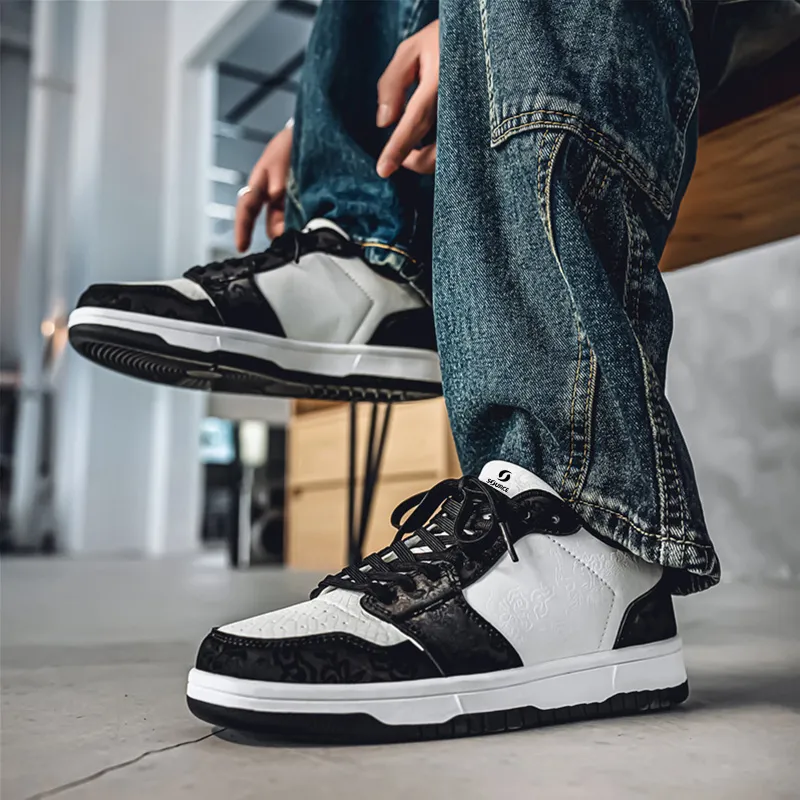 SOURCE Anti Slip And Wear Resistant Balance Lightweight Height Increasing Low Top Skateboard Shoes Men's-5