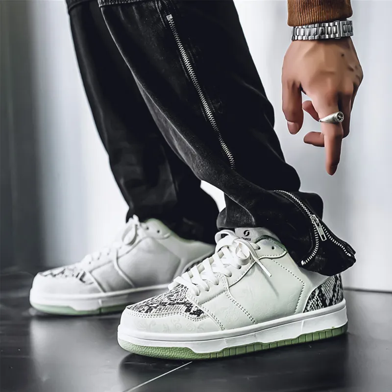 SOURCE Anti Slip And Wear Resistant Balance Lightweight Height Increasing Low Top Skateboard Shoes Men's-1